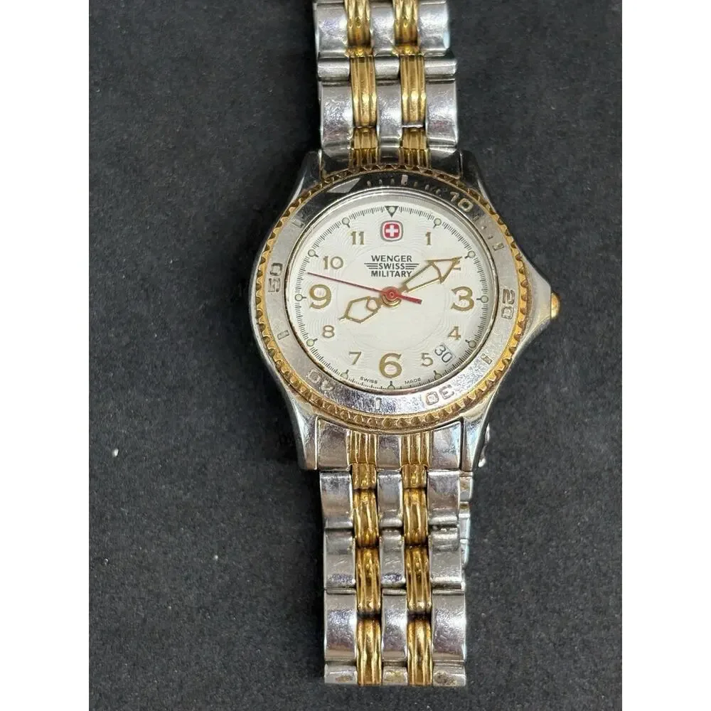 Wenger Swiss Military 79096 Women Silver Gold Tone Stainless Steel Watch 28mm